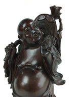Japanese Lacquered Wooden Buddhist Art Hotei Statue Vtg Amulet Mokuzo BD803
