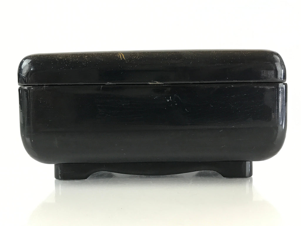 Japanese Lacquered Wooden Lidded Bento Box Vtg Maki-e Jubako UR821