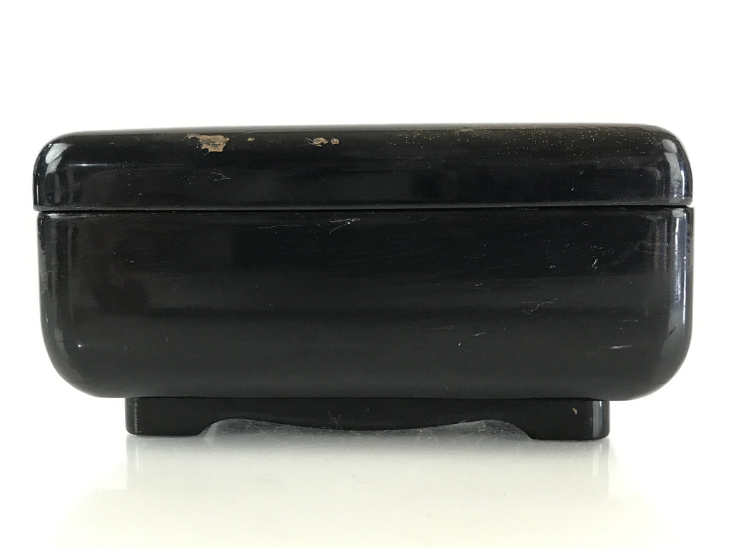 Japanese Lacquered Wooden Lidded Bento Box Vtg Maki-e Jubako UR821
