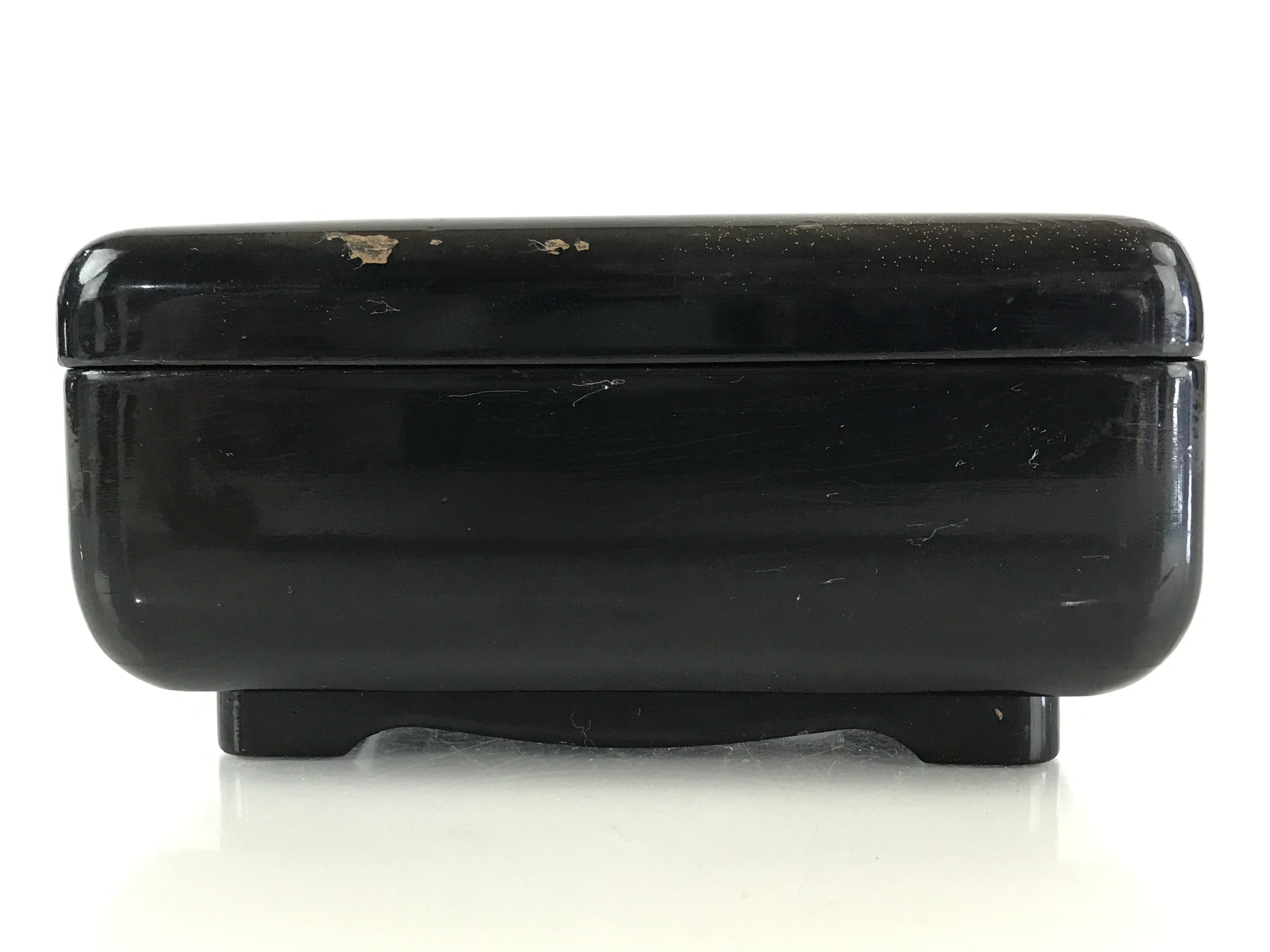 Japanese Lacquered Wooden Lidded Bento Box Vtg Maki-e Jubako UR821