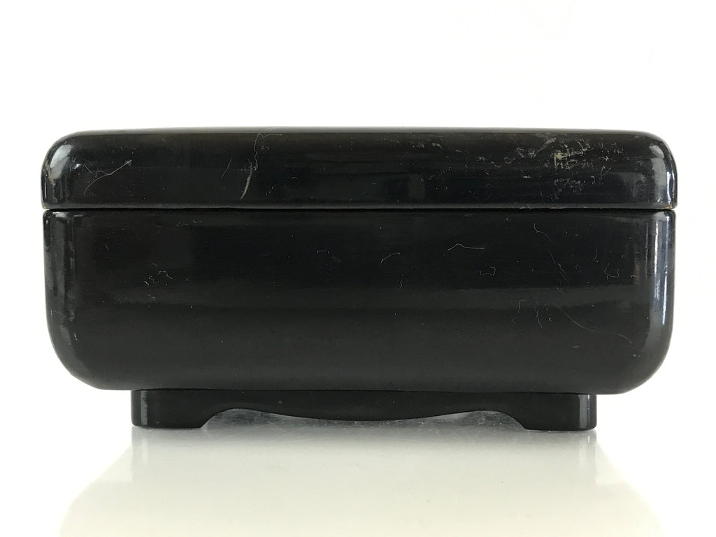 Japanese Lacquered Wooden Lidded Bento Box Vtg Maki-e Jubako UR821