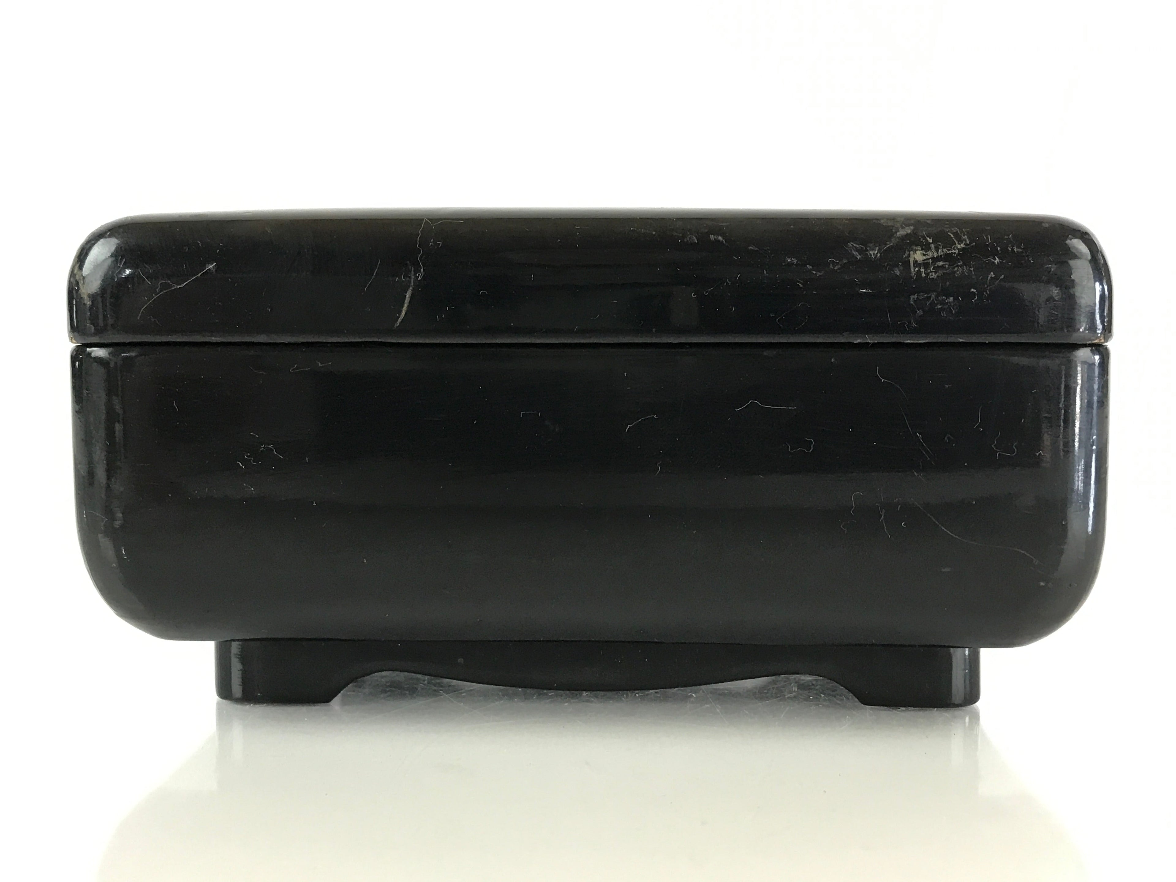 Japanese Lacquered Wooden Lidded Bento Box Vtg Maki-e Jubako UR821