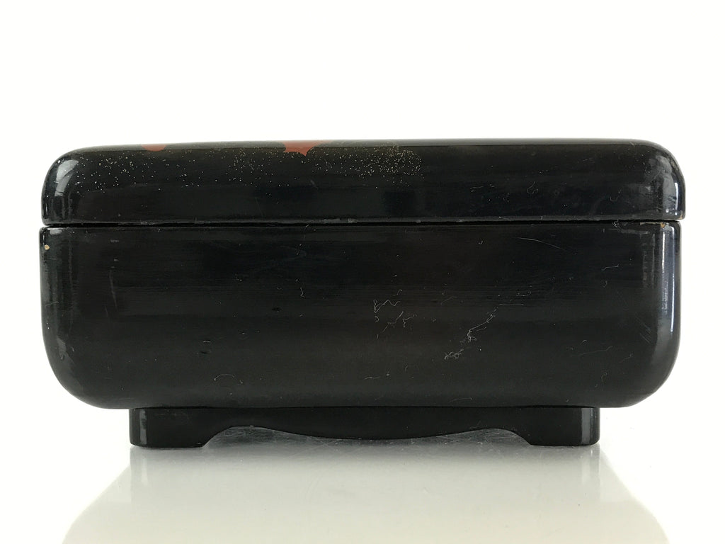 Japanese Lacquered Wooden Lidded Bento Box Vtg Maki-e Jubako UR821