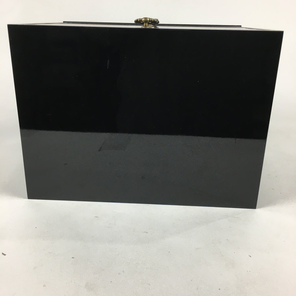 Japanese Lacquered Wooden Sewing Box Vtg Haribako Chest Tansu T303