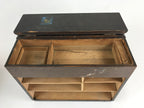 Japanese Lacquered Wooden Sewing Box Vtg Haribako Tansu Maki-e Flowers T331