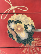 Japanese Lacquered Wooden Sewing Box Vtg Maki-e Haribako Chest Tansu T326