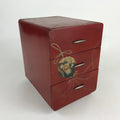 Japanese Lacquered Wooden Sewing Box Vtg Maki-e Haribako Chest Tansu T326