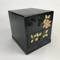 Japanese Lacquered Wooden Sewing Box Vtg Raden Maki-e Haribako Tansu T327