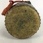 Japanese Lacquered Wooden Taiko Drum Vtg Crane Pine Tree Boy's Day BD678