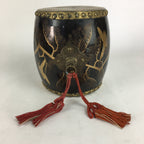Japanese Lacquered Wooden Taiko Drum Vtg Crane Pine Tree Boy's Day BD678