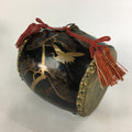 Japanese Lacquered Wooden Taiko Drum Vtg Crane Pine Tree Boy's Day BD678