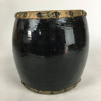 Japanese Lacquered Wooden Taiko Drum Vtg Hawk Pine Tree Boy's Day BD679
