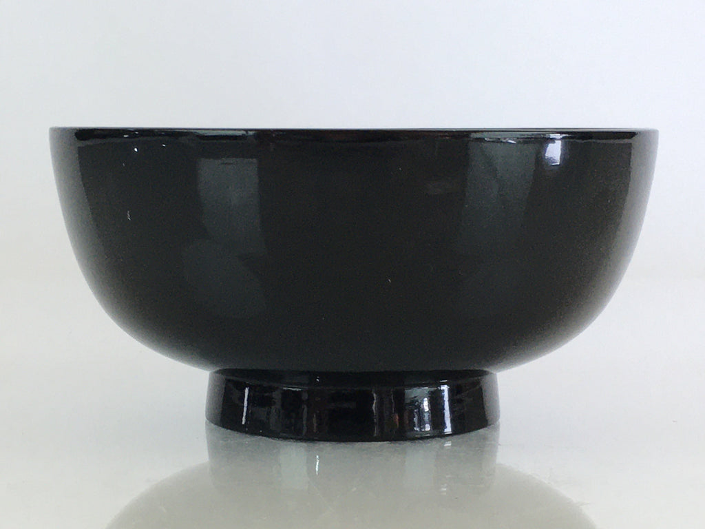 Japanese Lacquerware Bowl Vtg Urushi Black Red Owan Soup Rice QT151