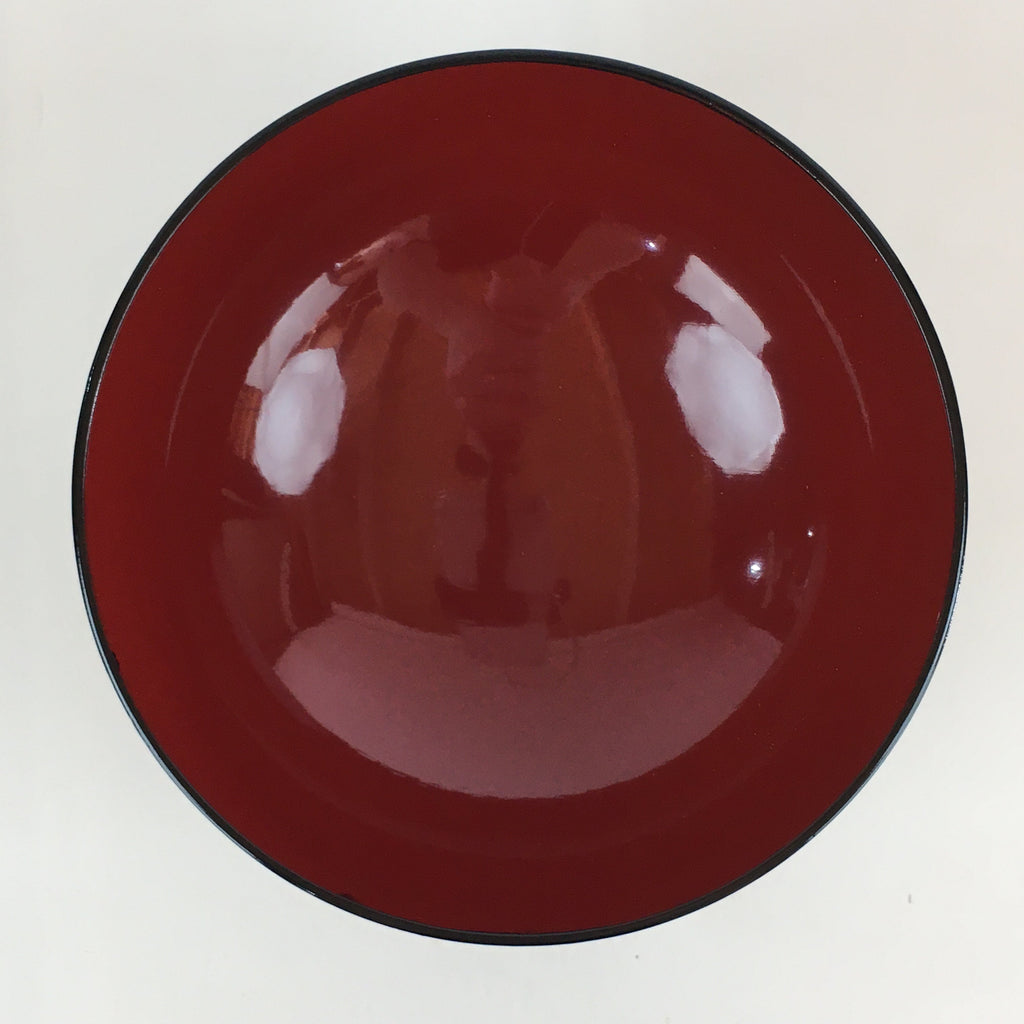 Japanese Lacquerware Bowl Vtg Urushi Black Red Owan Soup Rice QT151