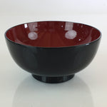 Japanese Lacquerware Bowl Vtg Urushi Black Red Owan Soup Rice QT151