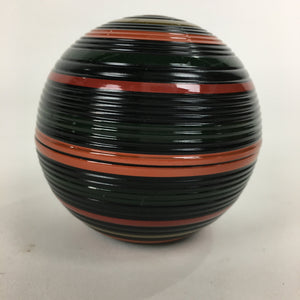 Japanese Lacquerware Kiso-Nuri Lidded small Bowl Vtg Swirl Pattern Bowl QT147