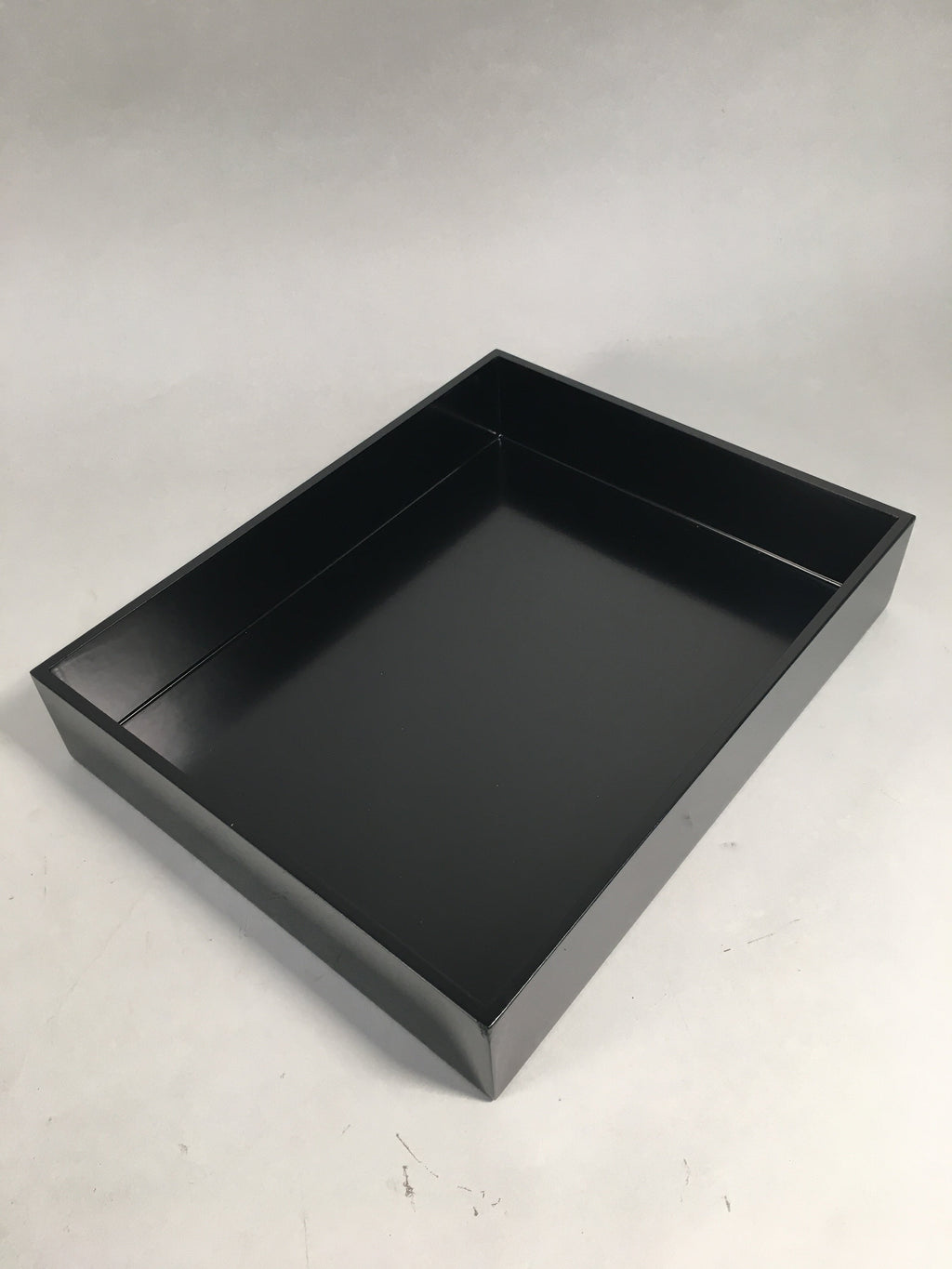 Japanese Lacquerware Lid Box Vtg Fumibako Letter Book Black Chrysanthemum FB63