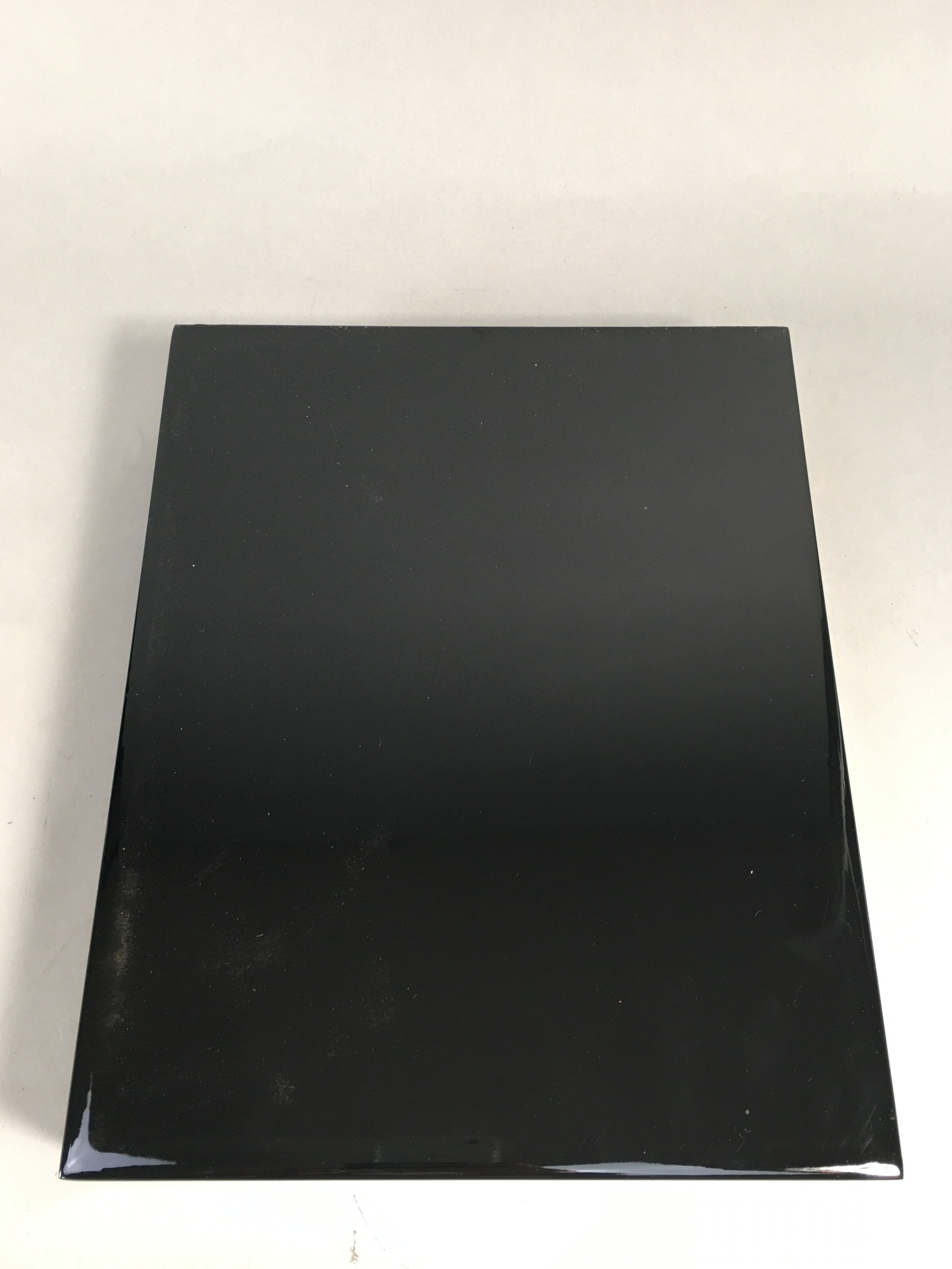 Japanese Lacquerware Lid Box Vtg Fumibako Letter Book Black Chrysanthemum FB63