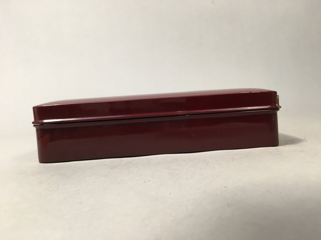 Japanese Lacquerware Lid Box Vtg Fumibako Letter Book Shell Inlay Brown FB57