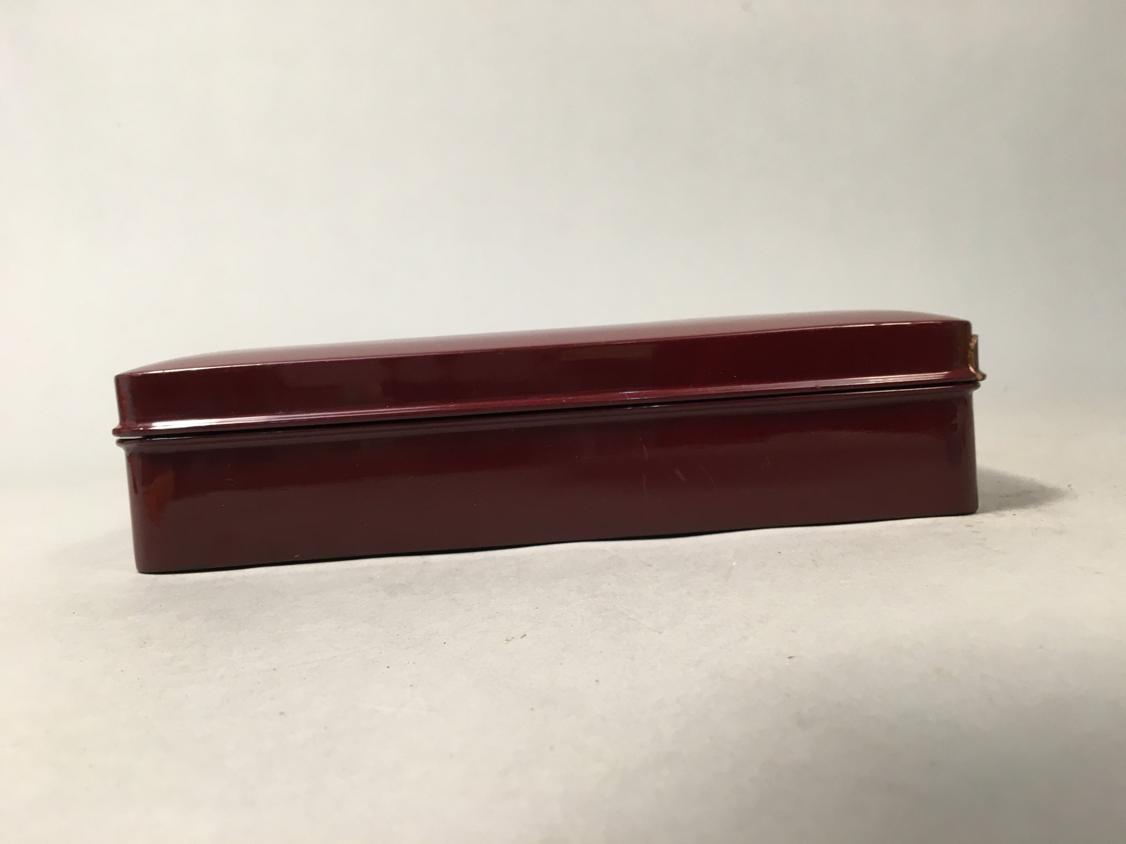 Japanese Lacquerware Lid Box Vtg Fumibako Letter Book Shell Inlay Brown FB57