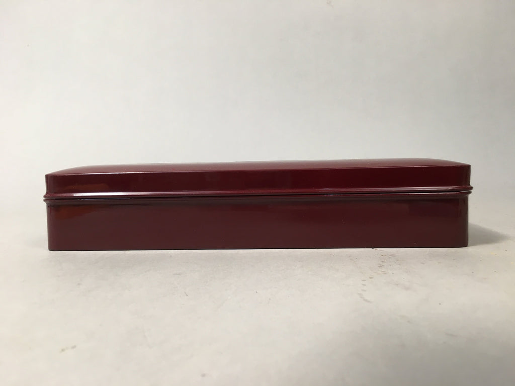 Japanese Lacquerware Lid Box Vtg Fumibako Letter Book Shell Inlay Brown FB57