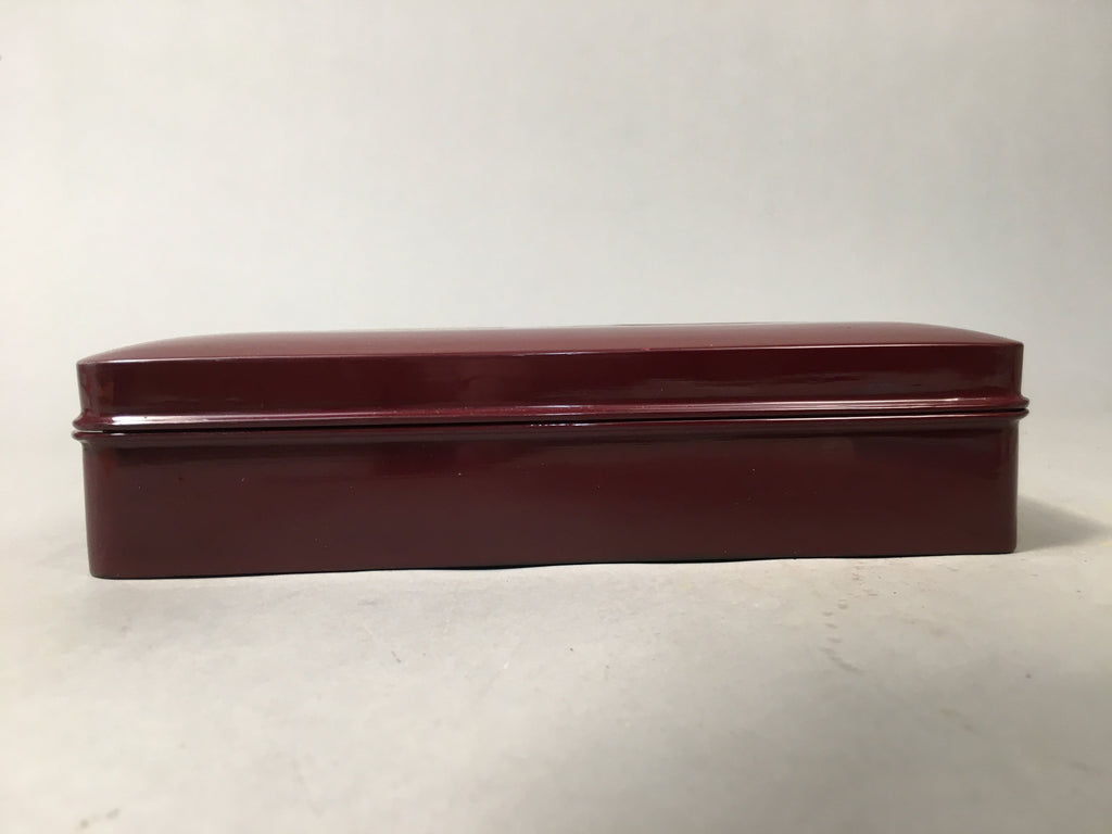 Japanese Lacquerware Lid Box Vtg Fumibako Letter Book Shell Inlay Brown FB57