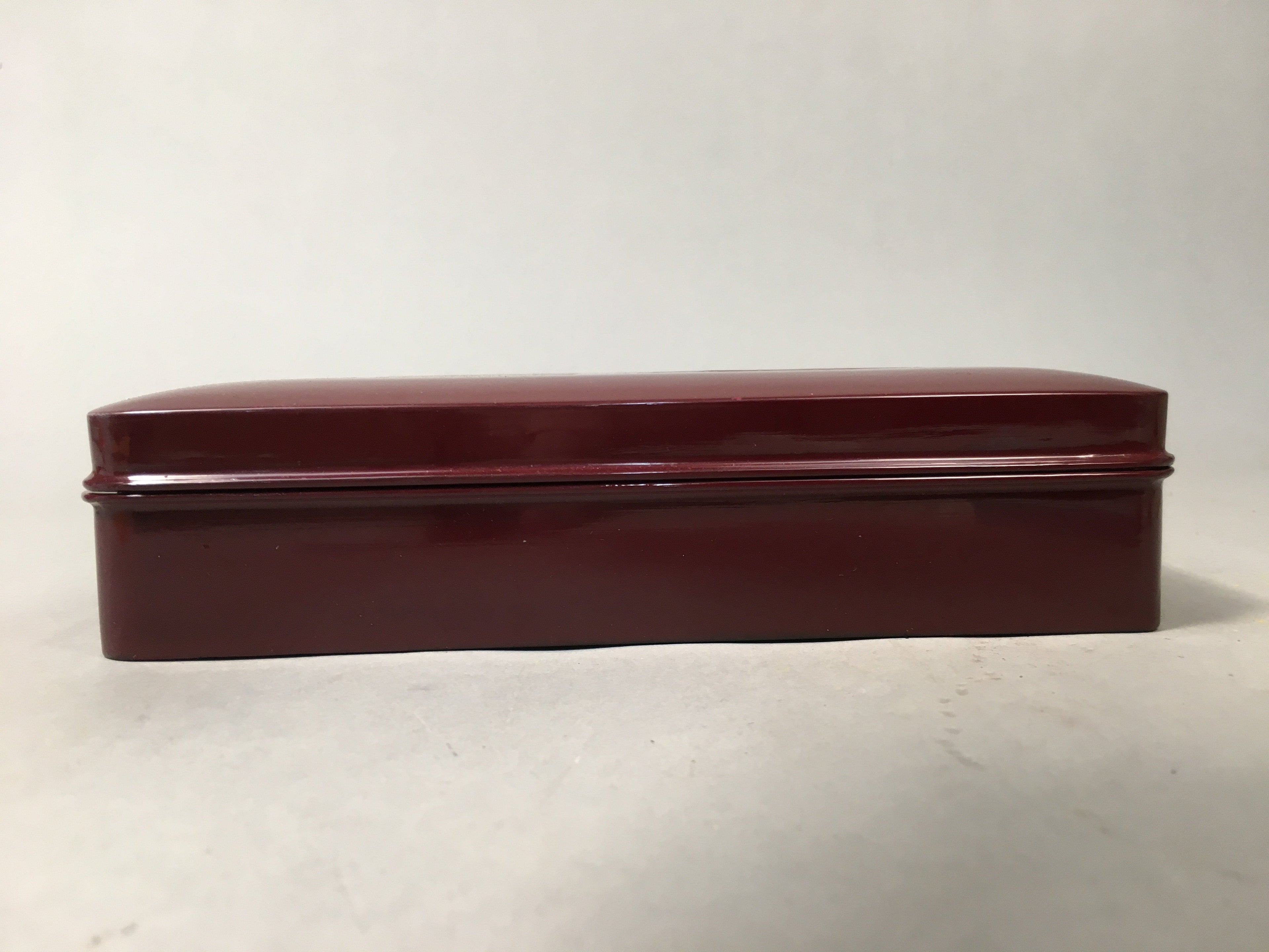 Japanese Lacquerware Lid Box Vtg Fumibako Letter Book Shell Inlay Brown FB57