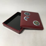 Japanese Lacquerware Lid Box Vtg Fumibako Letter Book Shell Inlay Brown FB57