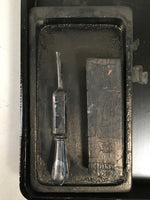 Japanese Lacquerware Lid Box Vtg Suzribako Calligraphy Item Gold Bamboo FB62