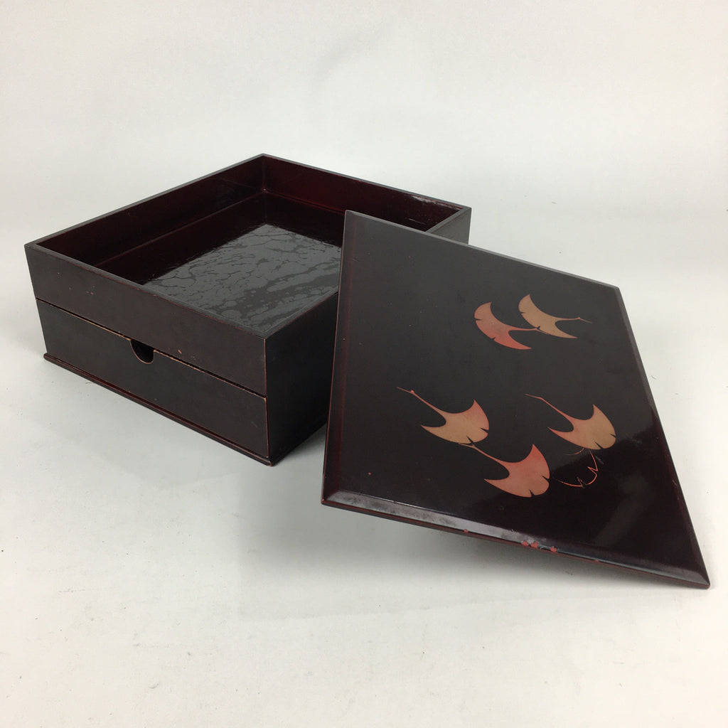 Japanese Lacquerware Lid Box Vtg Wood Fumibako Letter Book Box FB65