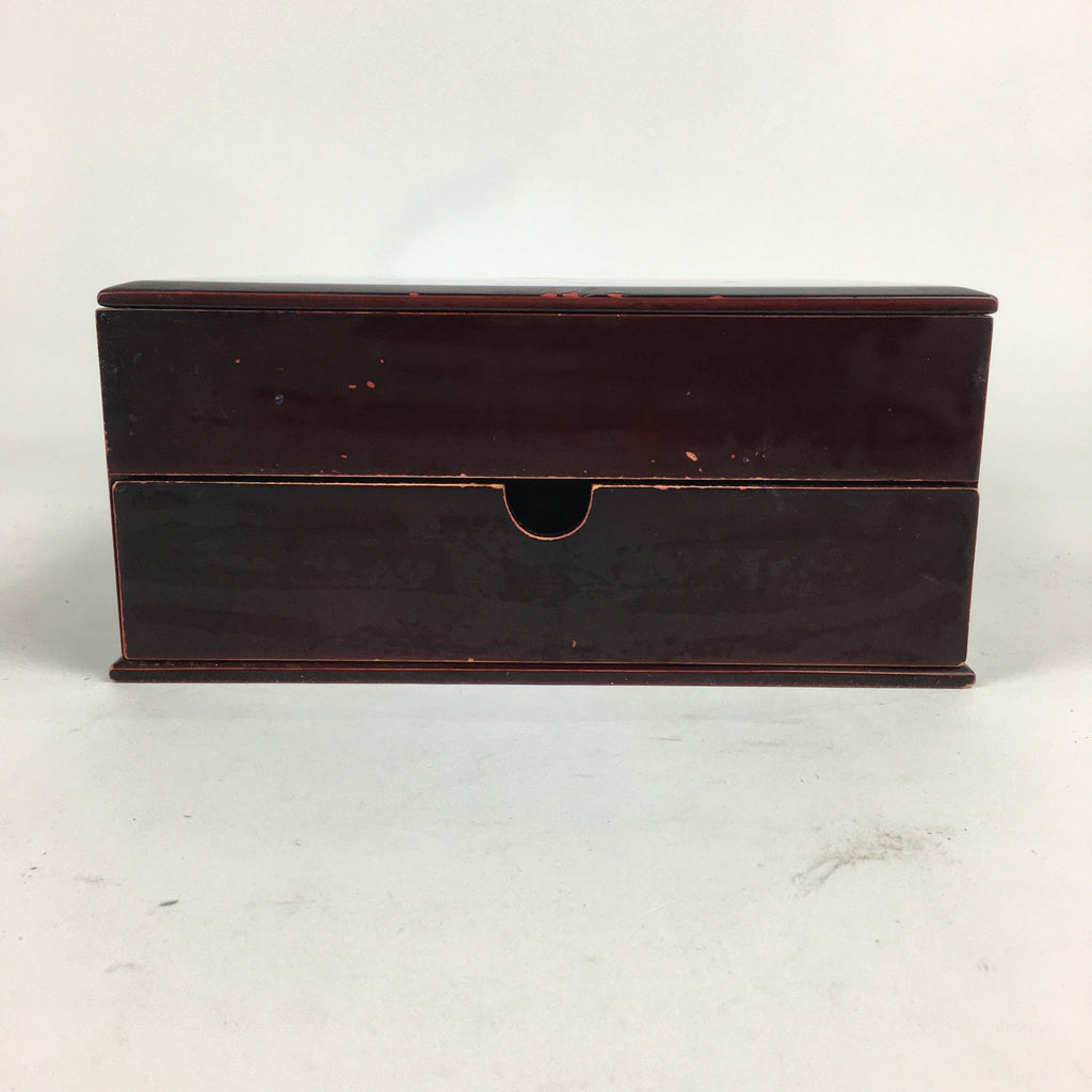 Japanese Lacquerware Lid Box Vtg Wood Fumibako Letter Book Box FB65