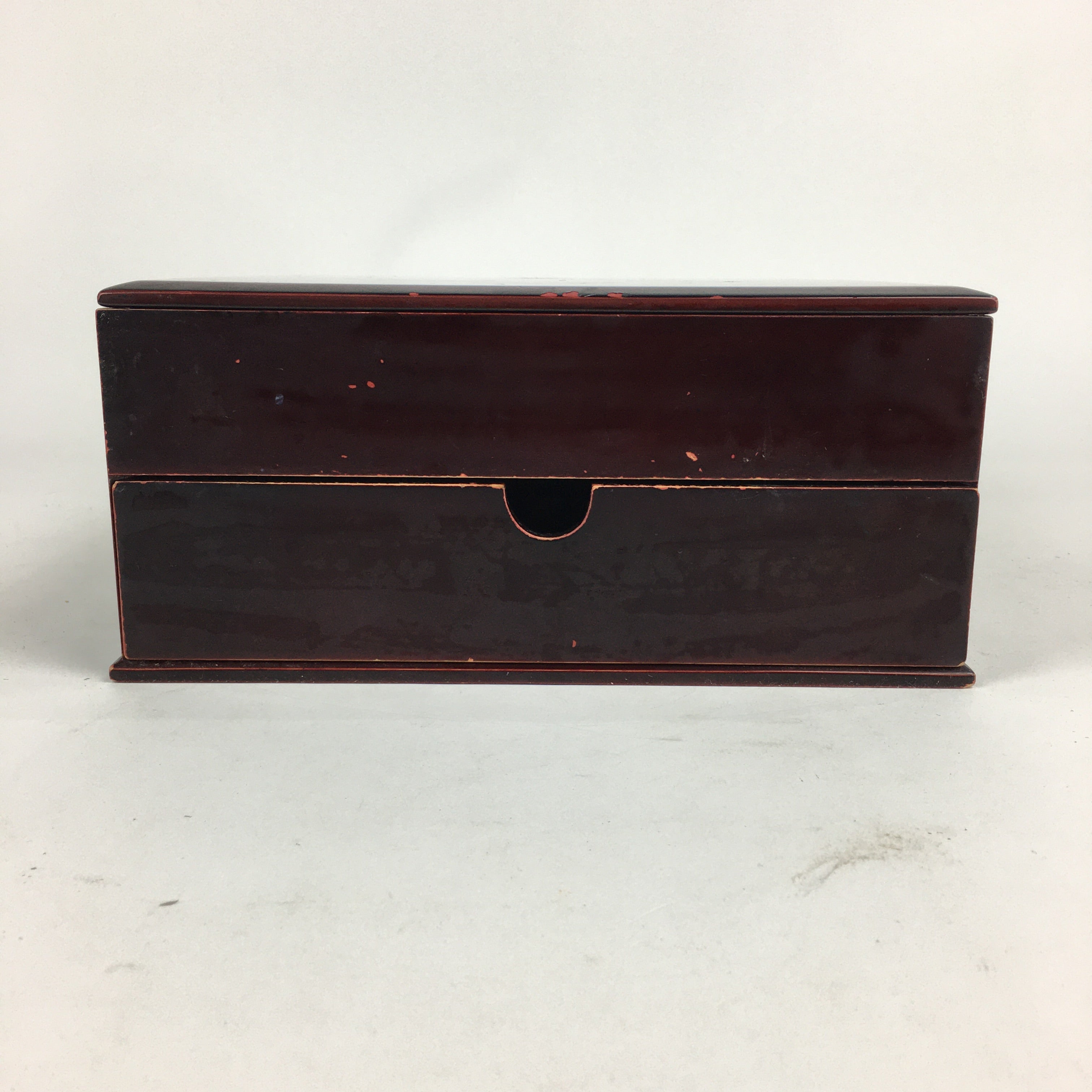 Japanese Lacquerware Lid Box Vtg Wood Fumibako Letter Book Box FB65