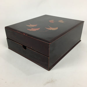 Japanese Lacquerware Lid Box Vtg Wood Fumibako Letter Book Box FB65