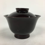 Japanese Lacquerware Lidded Bowl Vtg Echizen-Nuri Owan Soup Bowl UR627