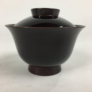 Japanese Lacquerware Lidded Bowl Vtg Echizen-Nuri Owan Soup Bowl UR627