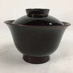 Japanese Lacquerware Lidded Bowl Vtg Echizen-Nuri Owan Soup Bowl UR627