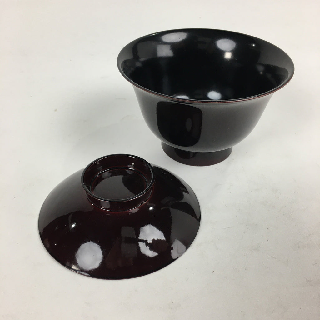 Japanese Lacquerware Lidded Bowl Vtg Echizen-Nuri Owan Soup Bowl UR628