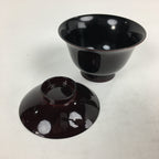 Japanese Lacquerware Lidded Bowl Vtg Echizen-Nuri Owan Soup Bowl UR628