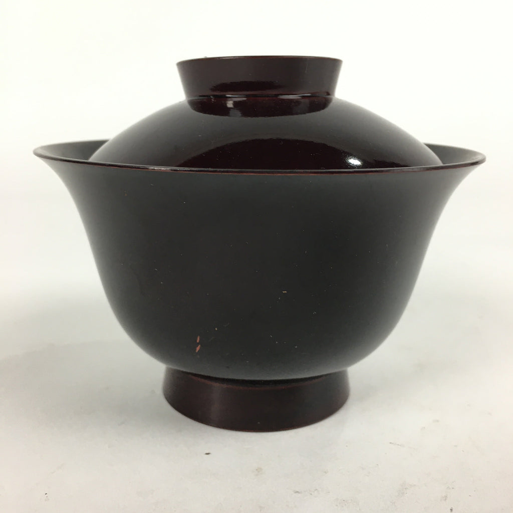 Japanese Lacquerware Lidded Bowl Vtg Echizen-Nuri Owan Soup Bowl UR628