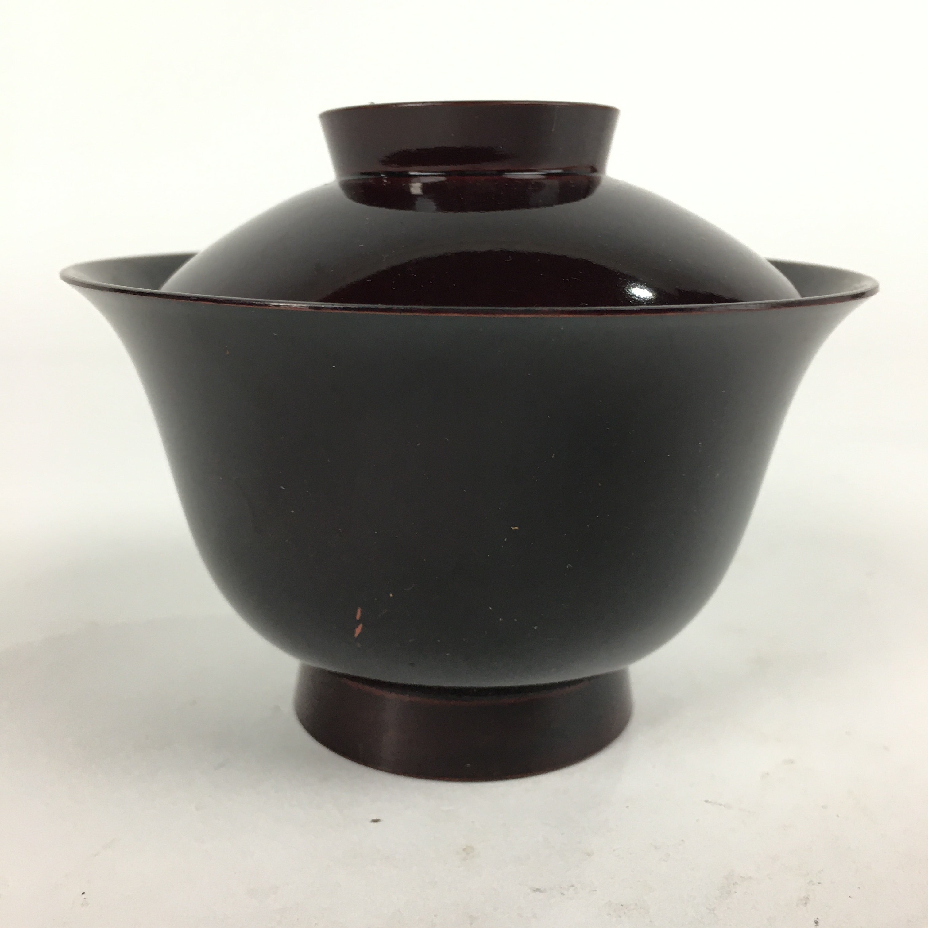 Japanese Lacquerware Lidded Bowl Vtg Echizen-Nuri Owan Soup Bowl UR628