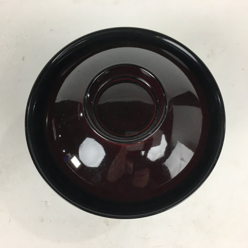Japanese Lacquerware Lidded Bowl Vtg Echizen-Nuri Owan Soup Bowl UR628