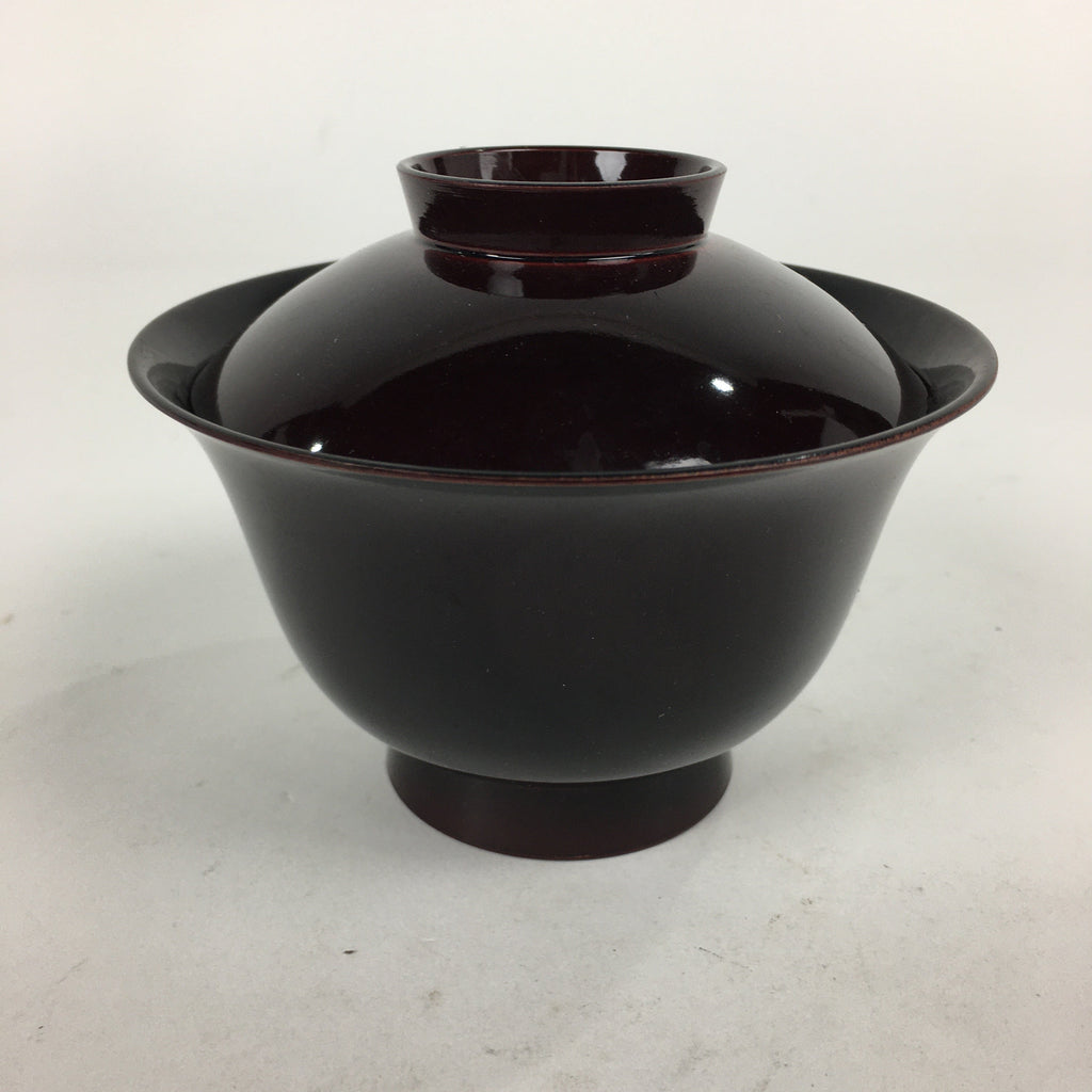 Japanese Lacquerware Lidded Bowl Vtg Echizen-Nuri Owan Soup Bowl UR628