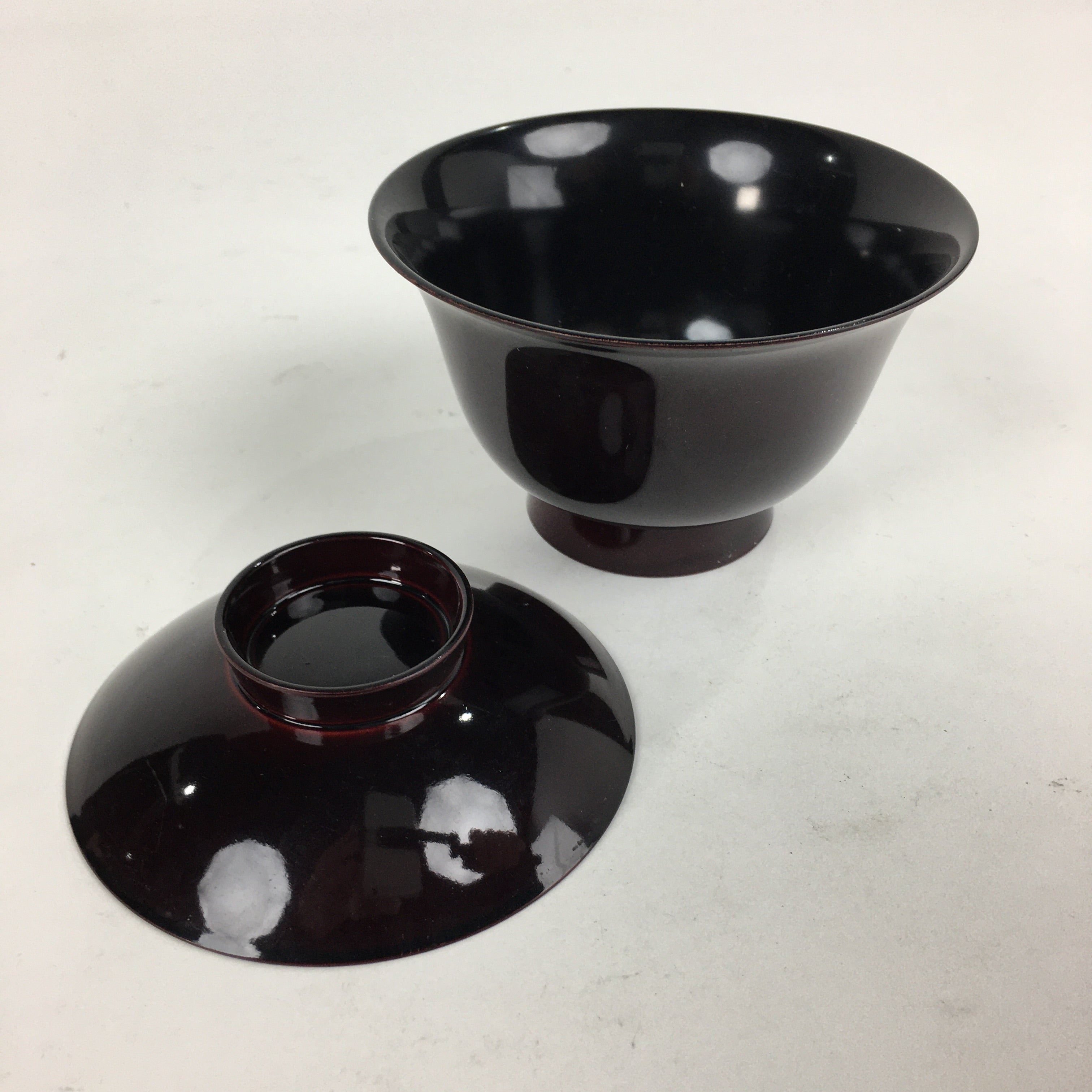Japanese Lacquerware Lidded Bowl Vtg Echizen-Nuri Owan Soup Bowl UR629