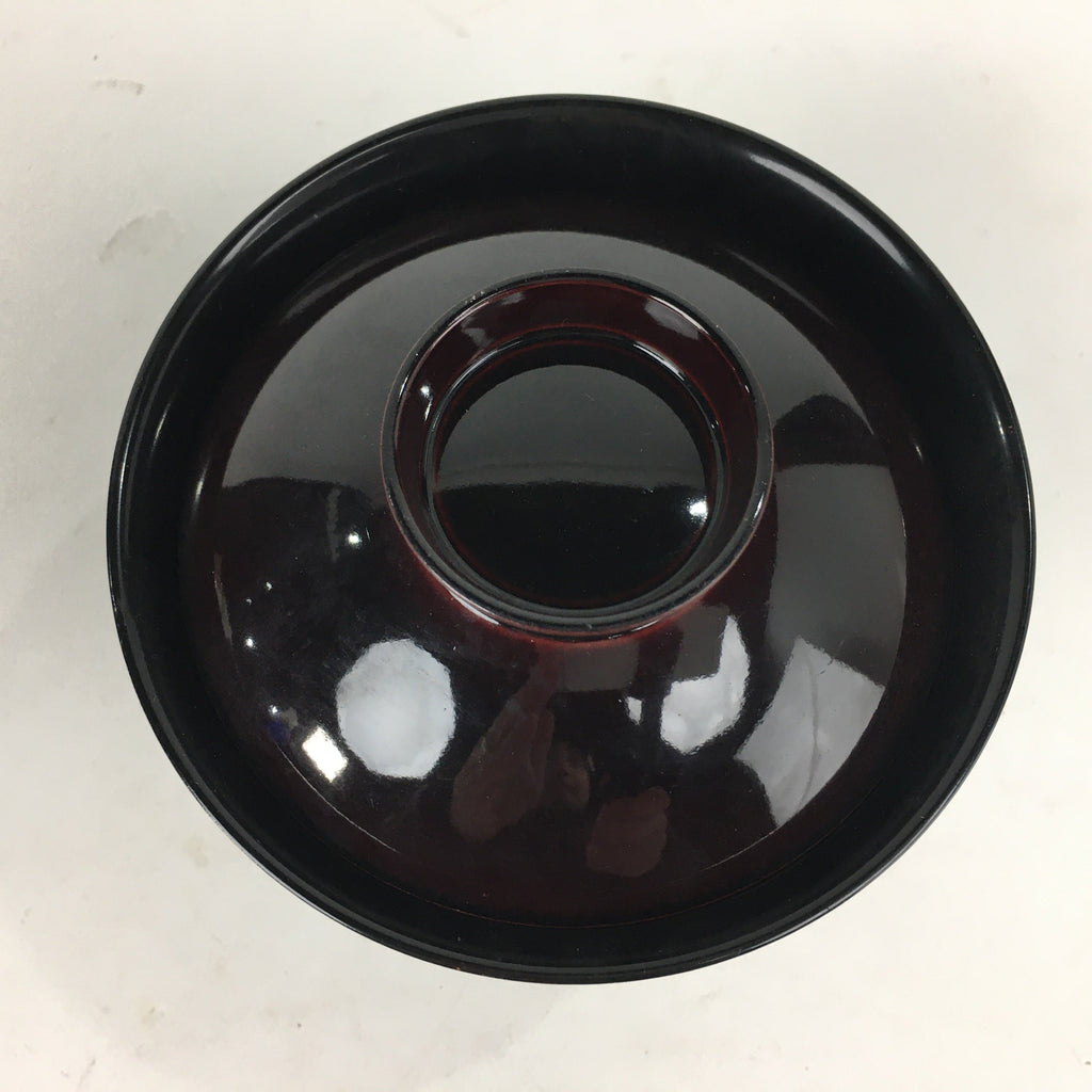 Japanese Lacquerware Lidded Bowl Vtg Echizen-Nuri Owan Soup Bowl UR629