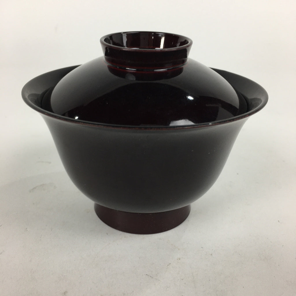 Japanese Lacquerware Lidded Bowl Vtg Echizen-Nuri Owan Soup Bowl UR629
