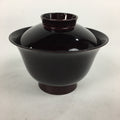 Japanese Lacquerware Lidded Bowl Vtg Echizen-Nuri Owan Soup Bowl UR629