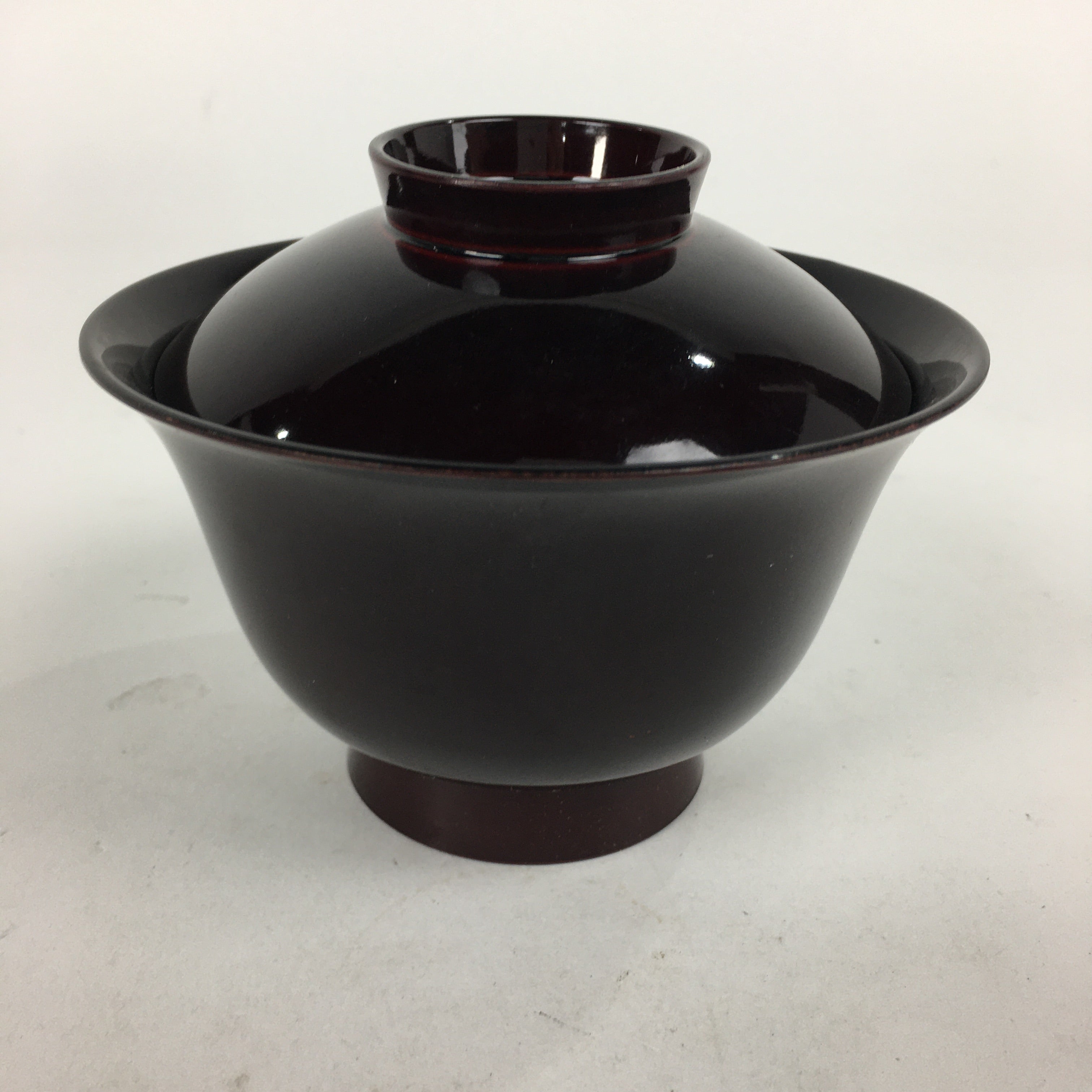 Japanese Lacquerware Lidded Bowl Vtg Echizen-Nuri Owan Soup Bowl UR629