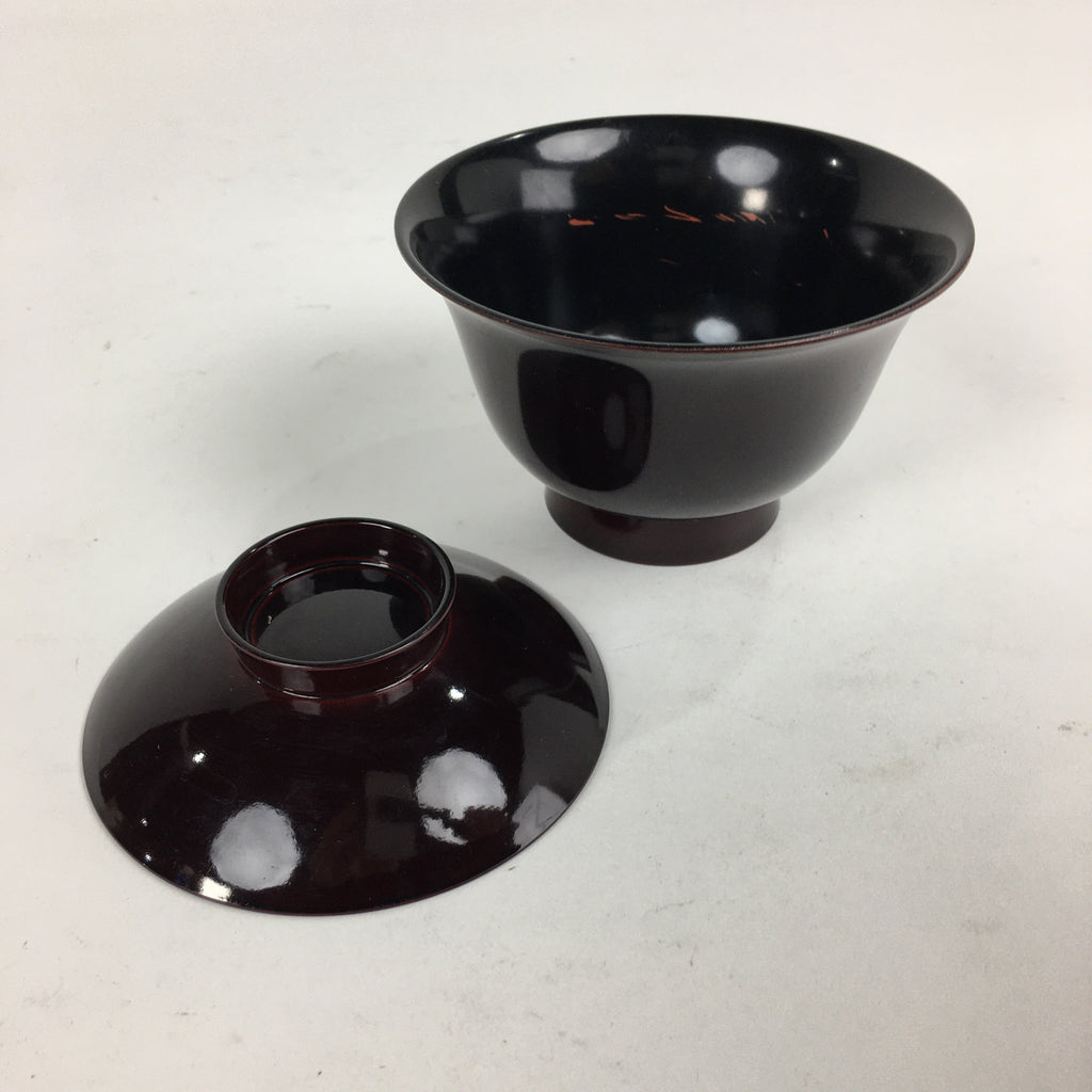 Japanese Lacquerware Lidded Bowl Vtg Echizen-Nuri Owan Soup Bowl UR630
