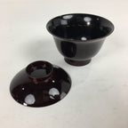 Japanese Lacquerware Lidded Bowl Vtg Echizen-Nuri Owan Soup Bowl UR630
