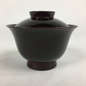 Japanese Lacquerware Lidded Bowl Vtg Echizen-Nuri Owan Soup Bowl UR630